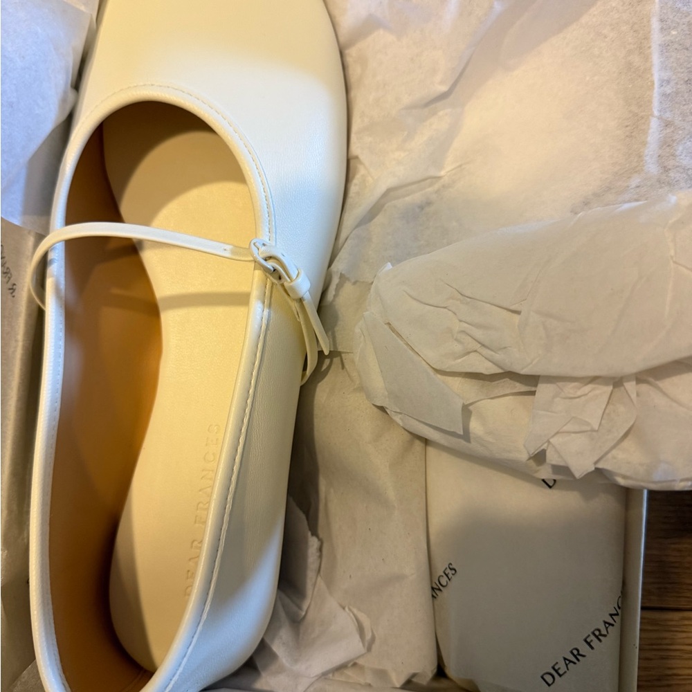 Dear Frances Balla Cream Mary Jane Ballet Flats size 41 - Picture 6 of 7